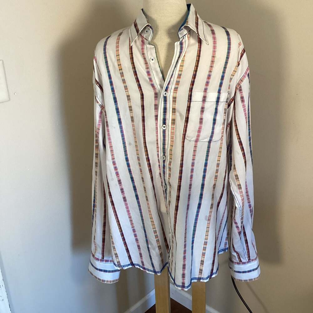 Georg Roth Los Angeles Men's XL Multicolor Striped Button Down Shirt